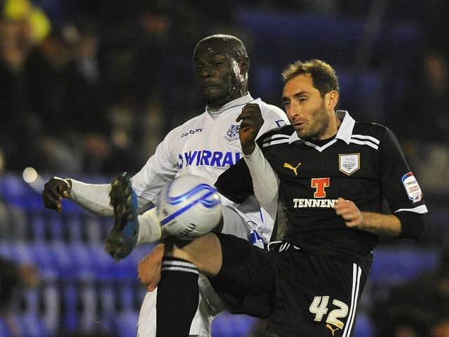 Nicky Hunt (right) playing for Preston North End against Tranmere in Matrtch 2012