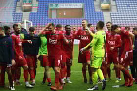 Chorley celebrate win over Wigan in the FA Cup
