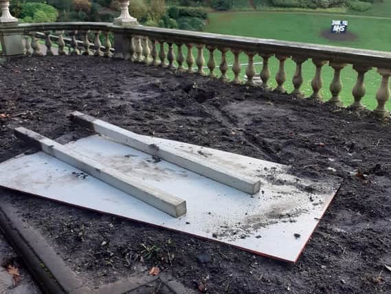 The damaged display