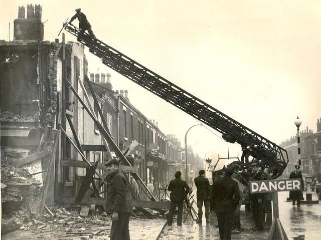 Emergency services at the scene after The Greyhound pub collapsed