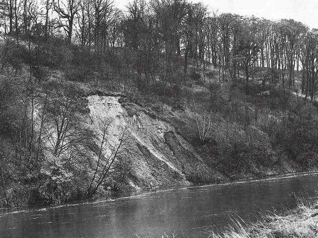 Scene of the Red Scar fishing tragedy, which killed two anglers in November 1950 when the riverbank gave way
