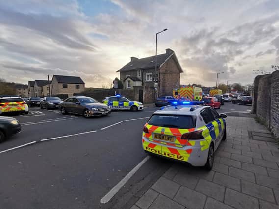 The scene near Lancaster train station. Picture: Jamie Shaw
