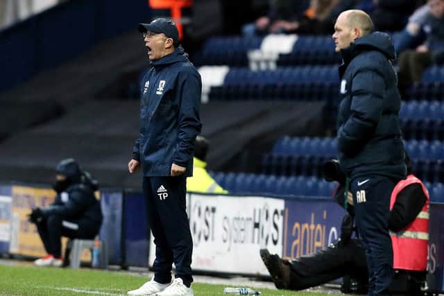 Tony Pulis and Alex Neil on the touchline at Deepdale when PNE played Middlesbrough in January 2018