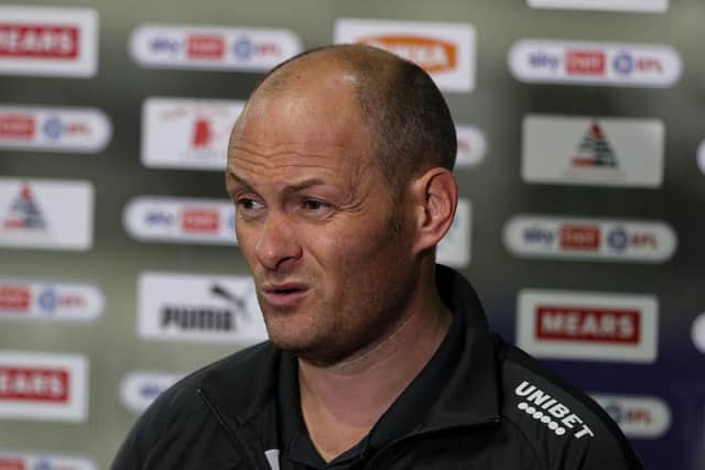 PNE manager Alex Neil speaking after the defeat to Rotherham