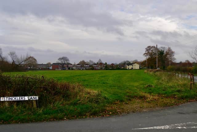 The junction of Tincklers Lane and Doctors Lane in Eccleston, close to the proposed Redrow development