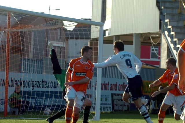 Chris Brown finds the net for North End against Blackpool