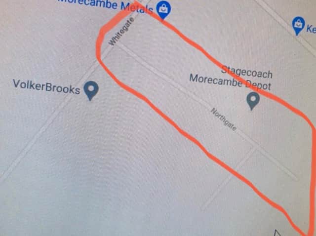 The area closed off by police. Photo: Google Street View via Lancaster Area Police