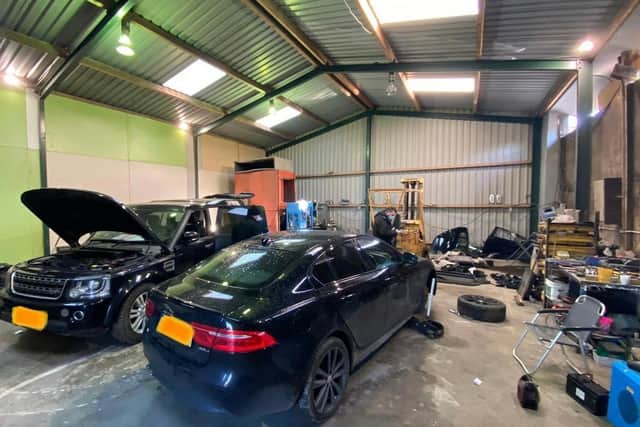 Officers have uncovered a ‘chop shop’ in Blackburn Road, Oswaldtwistle and found a significant amount of high-value vehicle parts, as well as semi-dismantled cars
