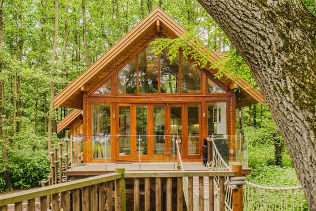 The Treehouse Lodge at Cleveley  Mere near Scorton