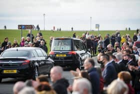 Fans show their appreciation as Bobby Ball's funeral cortege passes Lytham Green and Lowther Gardens
