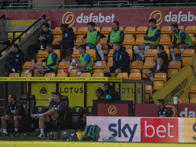 Preston North End's substitutes during September's 2-2 draw at Norwich City
