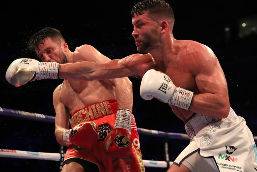 Scott Fitzgerald on his way to victory over Anthony Fowler