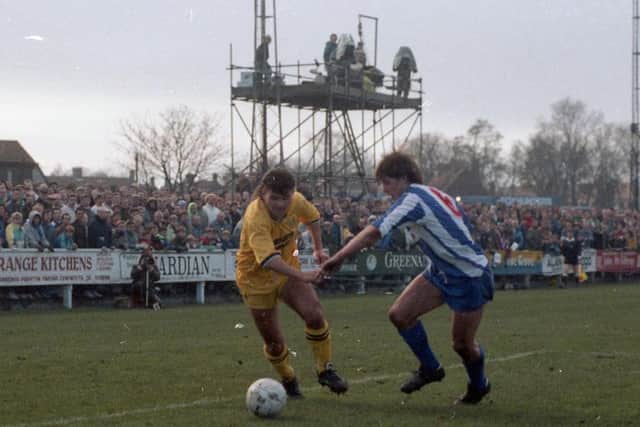 PNE's Ian Bogie on the attack against Whitley Bay