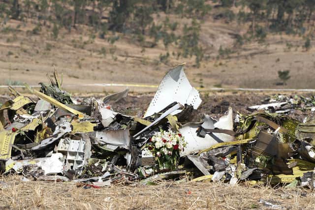 Wreckage of the plane Sam was travelling in