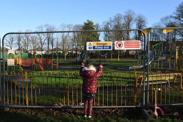 The playground will be closed for around three weeks
