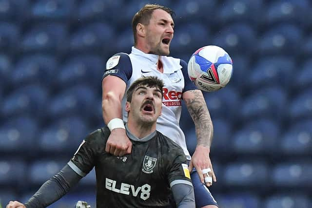 Patrick Bauer battles with Sheffield Wednesday’s Callum Paterson