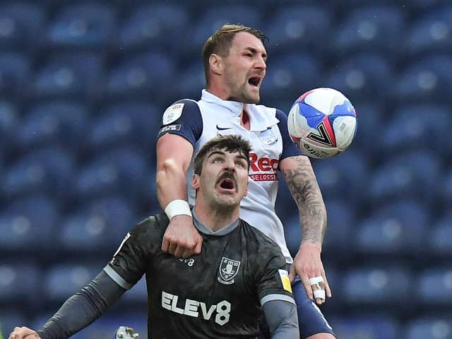 Patrick Bauer battles with Sheffield Wednesday’s Callum Paterson