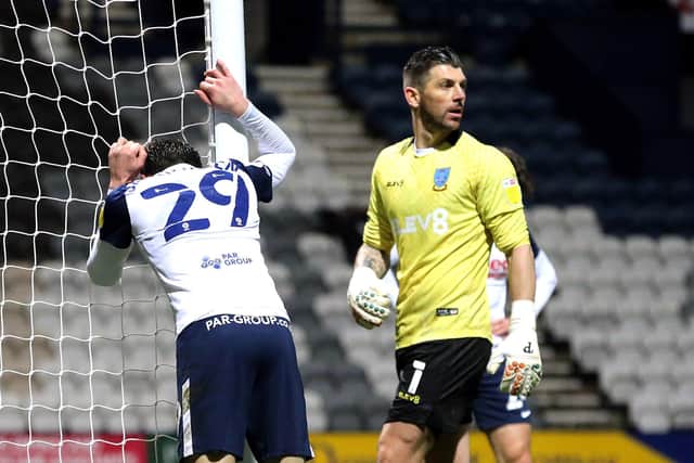 Tom Barkhuizen after missing a chance late in the game