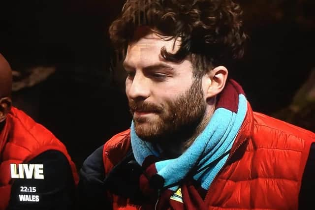 Clarets mad Jordan North proudly sporting his Burnley scarf in 'Im a Celebrity Get Me Out of Here'