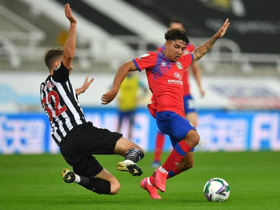 Tyrhys Dolan (right) in Blackburn's Carabao Cup game at Newcastle