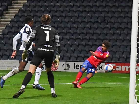 Tyrhys Dolan scores Blackburn's third in the 3-0 win over PNE at Deepdale.
