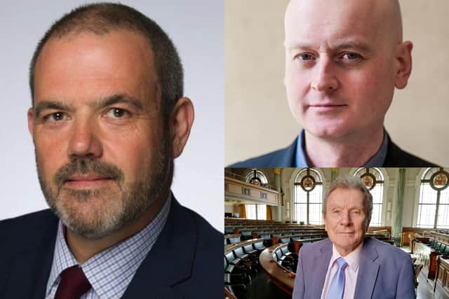 (Clockwise from left) South Ribble leader Paul Foster, Preston City Council leader Matthew Brown and Lancashire County Council leader Geoff Driver