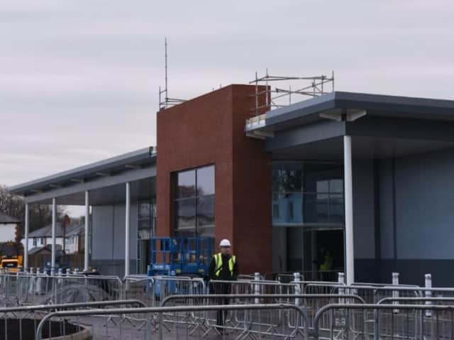 Taking shape: The new Tesco store in Penwortham could be open by the end of January.