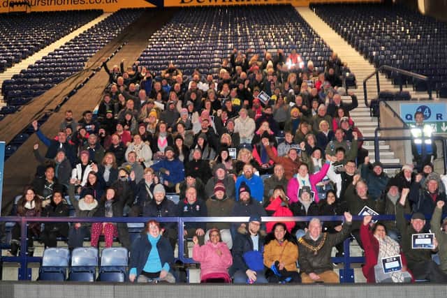 Supporters at Preston North End's Big Sleep Out charity event