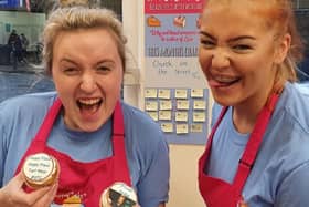 Backing 'Team Jordan' all the way, Cuppa Cakes staff Joanne White (eft) and Georgia Singleton with some of the cupcakes