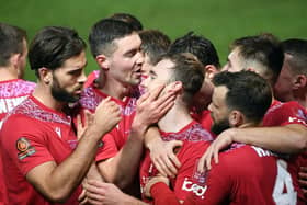 Chorley celebrate Connor Hall's equaliser