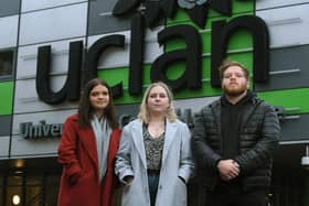 A group of UCLan students have written an open letter to the vice-chancellor  demanding a reduction in fees, from left :Victoria Craddock, Charlotte Lastoweckyi and Matthew Kellam