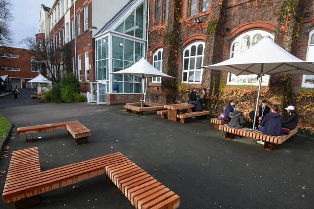 Whatever the weather- students can sit outside