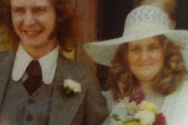 Davina and Ian on their wedding day 46 years ago