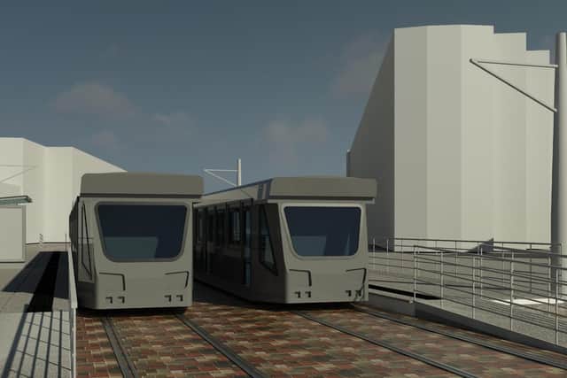 Computer image of how one of the Guild Line tram stops could look (image: Preston Trampower)