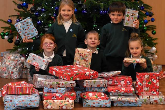Pupils at Ingol Community Primary School in Preston have been busy wrapping presents for  needy children