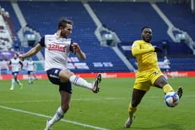 Alan Browne and Fred Onyedinma in action at Deepdale.