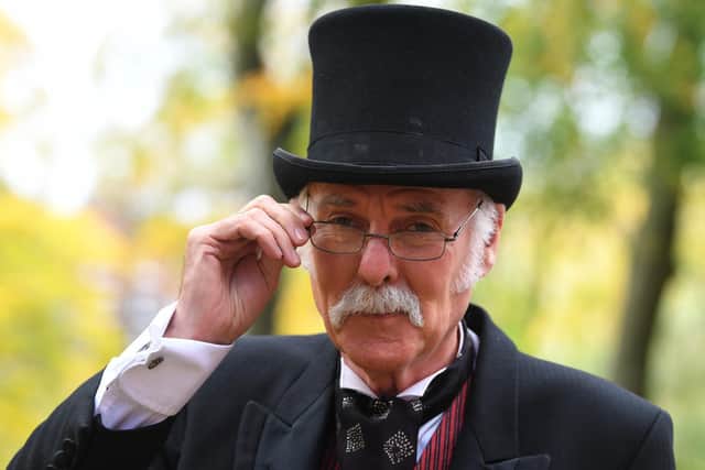 Steve Harrison in character during filming of the show in Winckley Square back in October