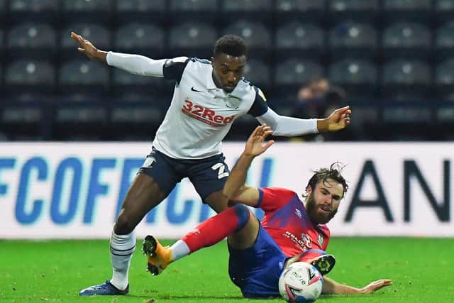Preston North End right Darnell Fisher will return from suspension against Middlesbrough