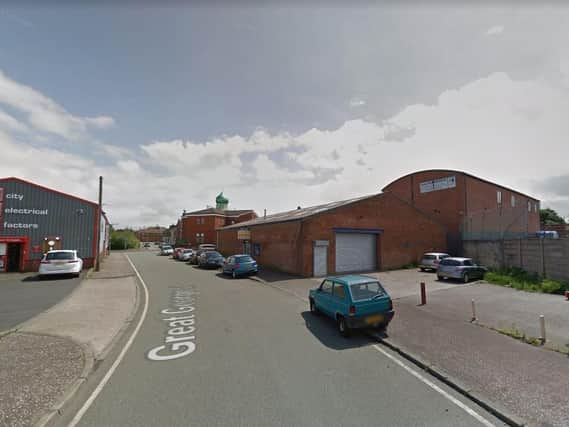 The fire happened outside an industrial unit in Great George Street, Preston at around 6am on Sunday, December 6. Pic: Google