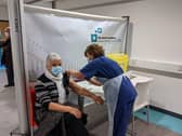 Doreen McKeown, 81, became the first person to have the Covid vaccine at 7.20am this morning at Royal Preston Hospital