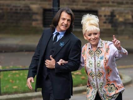 Dame Barbara Windsor and her husband Scott Mitchell in September 2019 delivering an Alzheimer's Society open letter to 10 Downing Street in Westminster, London. The much-loved entertainer, best known for her roles in EastEnders and the Carry On films, has died aged 83. Pic credit: PA Wire/PA Images