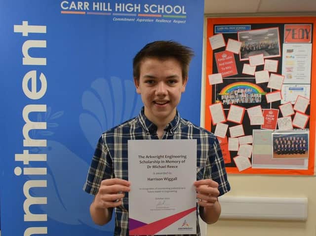 Harrision Wiggall has won a prestigious engineering scholarship