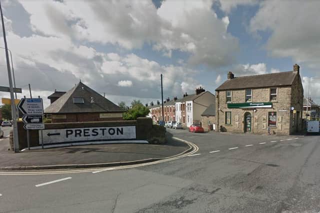 The 18-month-old boy was left injured by the roadside after being struck by a white car in Chatburn Road, near the Preston Road roundabout, at around 12.39pm. Pic: Google