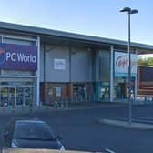 The Currys PC World and Carpetright stores in Chorley