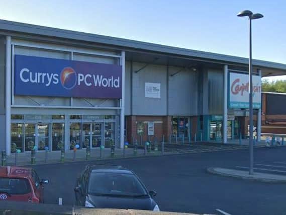 The Currys PC World and Carpetright stores in Chorley