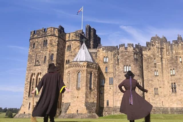 Trainee wizards at Alnwick Castle in Northumberland