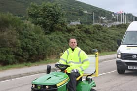 Andy on his record-breaking mow from Lands End to John O'Groats