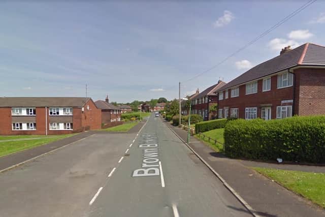 Three men carrying knives and a hammer attacked a man in his 20s after entering a property in Brown Birks Road. (Credit: Google)