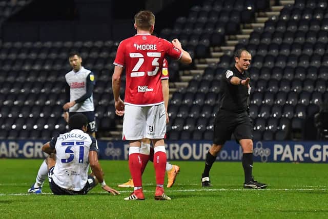 Scott Sinclair (left) was brought down for PNE's penalty