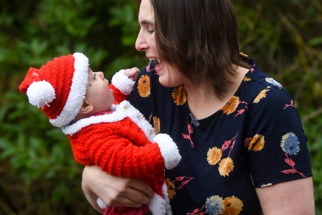 Amy Steeden-Smith was overjoyed that her daughter Scarlett was able to use a Galileo machine in their home in time for Christmas. Photo: Daniel Martino for JPI Media.